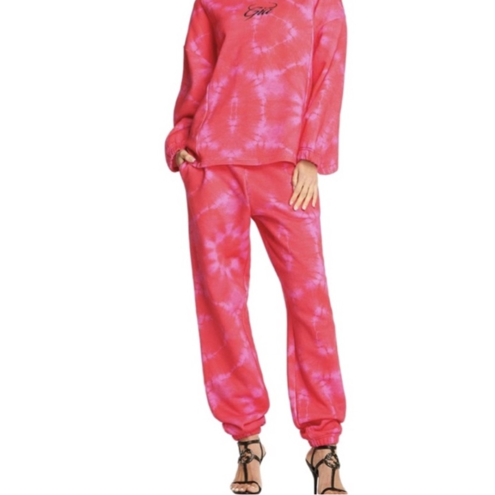 I AM GIA ‘Tatiana’ Red and Pink Tie-Dye Joggers
